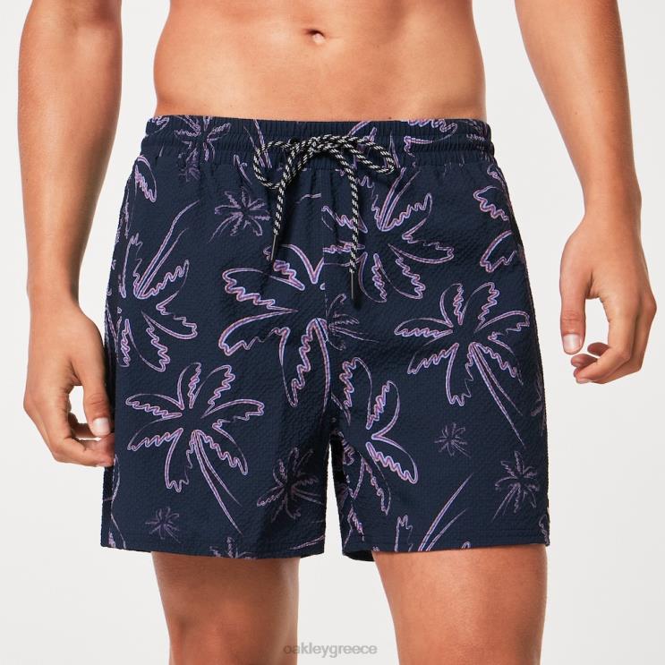 deco palms rc beachshort 42H6F2916 Oakley ρούχα τρεις γραμμές παλάμες μπλε